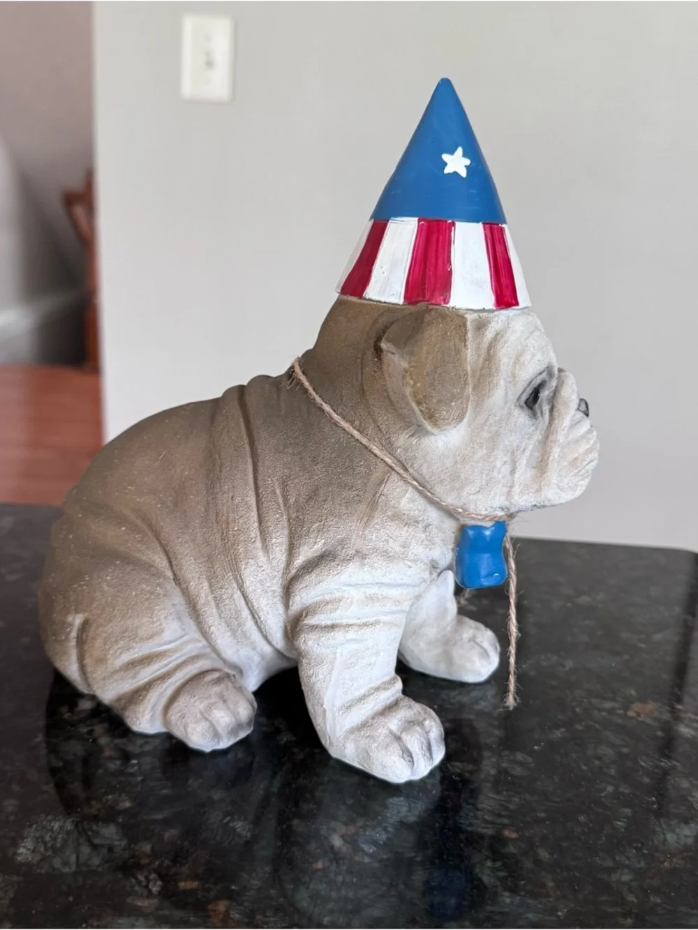 Bulldog Humane Society Americana Patriotic Fourth Of July Decor 9” NWT